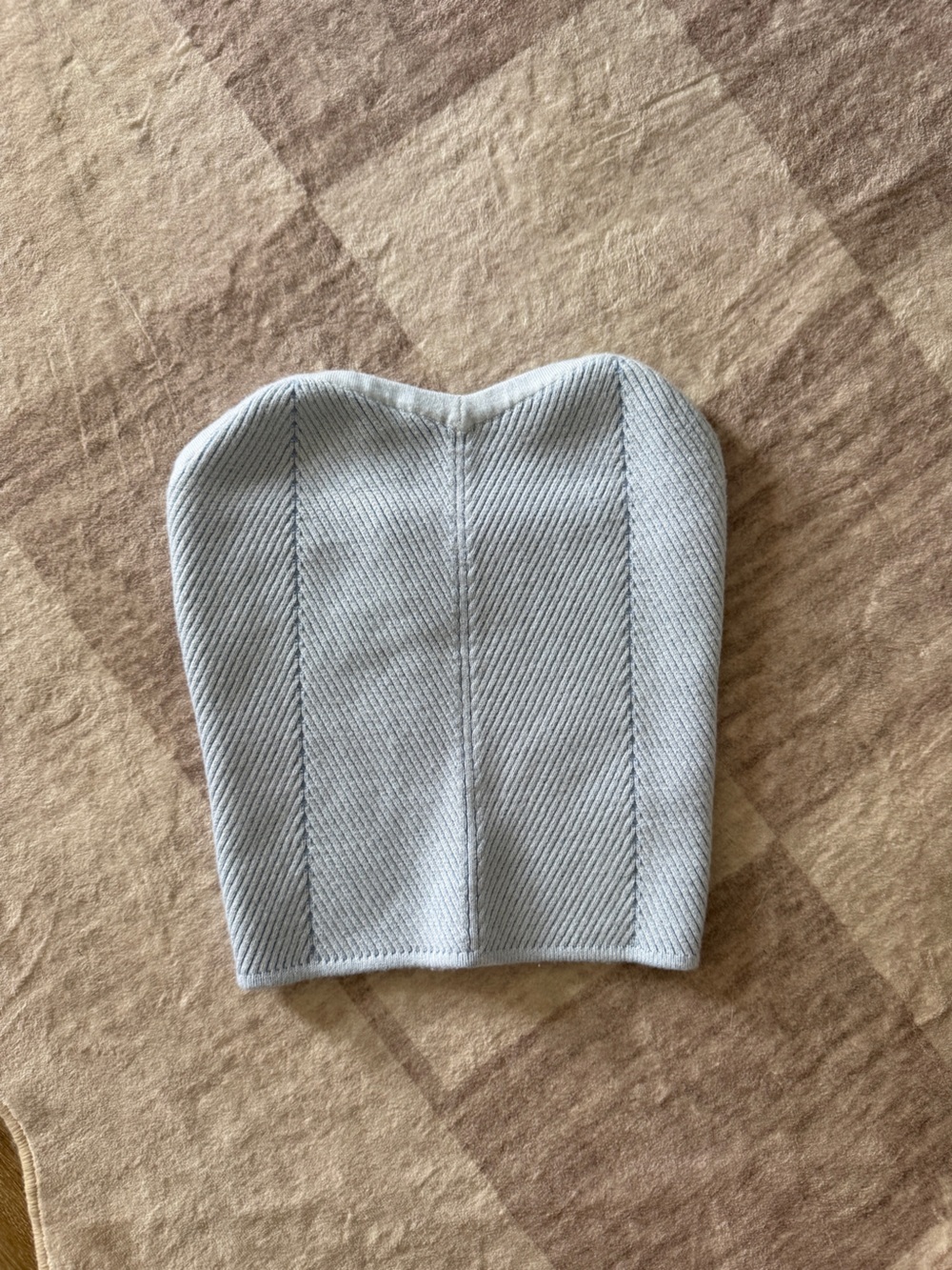 Light Blue Ribbed Tube Top